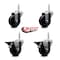 Service Caster 35 Inch Soft Rubber Wheel Swivel 34 Inch Threaded Stem Caster Set 2 Brakes SCC SCC-TS20S3514-SRS-34212-2-PLB-2 - alternate 5